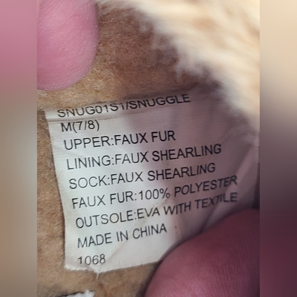 Steve Madden Fuzzy Slip On House Shoes Tan Size M With Box - Picture 9 of 11